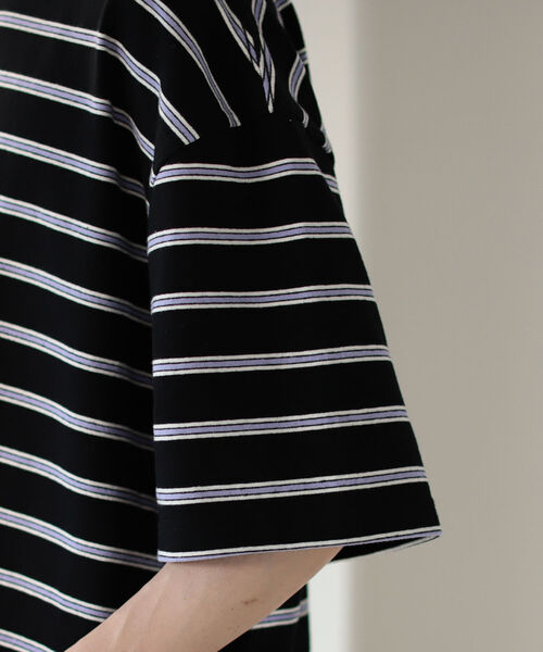 BeAMS DOT（ビームスドット）の「【WEB限定】BeAMS DOT / マルチボーダー オーバーTシャツ（Tシャツ/カットソー・メンズ・ブラック/グレー・MEDIUM/LARGE）」の10枚目の写真