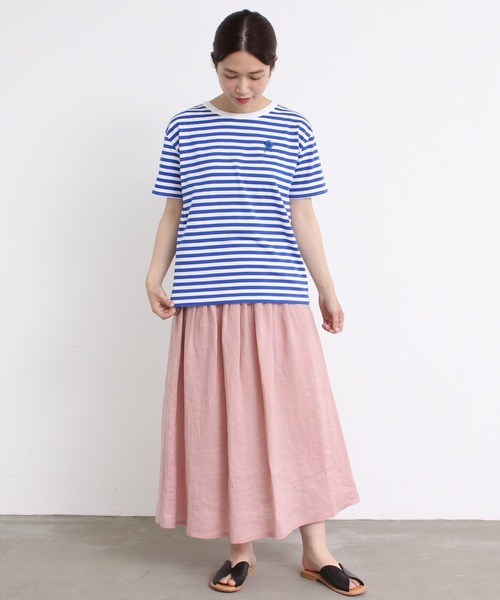 eiπe （イーペ）の「eiπe 40/2天竺ボーダー　カーネーション刺繍Tee（Tシャツ/カットソー・レディース・レッド/ブルー・FREE）」の4枚目の写真