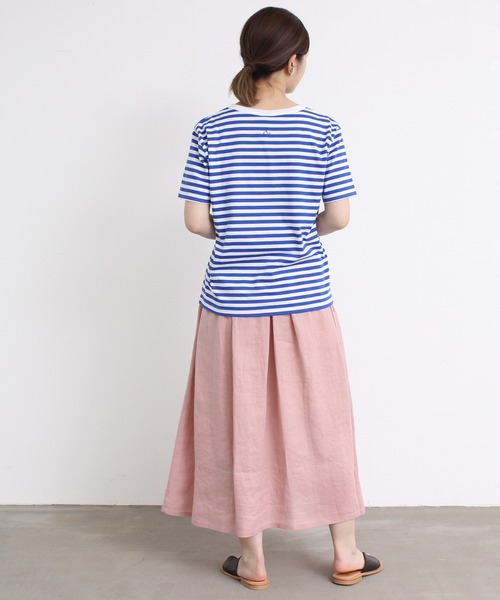 eiπe （イーペ）の「eiπe 40/2天竺ボーダー　カーネーション刺繍Tee（Tシャツ/カットソー・レディース・レッド/ブルー・FREE）」の8枚目の写真