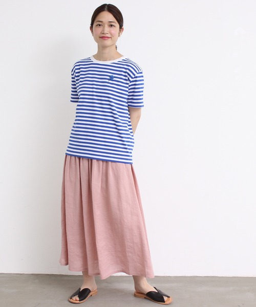 eiπe （イーペ）の「eiπe 40/2天竺ボーダー　カーネーション刺繍Tee（Tシャツ/カットソー・レディース・レッド/ブルー・FREE）」の9枚目の写真