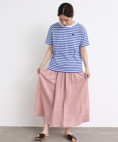 eiπe （イーペ）の「eiπe 40/2天竺ボーダー　カーネーション刺繍Tee（Tシャツ/カットソー・レディース・レッド/ブルー・FREE）」の11枚目の写真