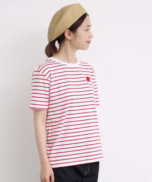 eiπe （イーペ）の「eiπe 40/2天竺ボーダー　カーネーション刺繍Tee（Tシャツ/カットソー・レディース・レッド/ブルー・FREE）」の20枚目の写真