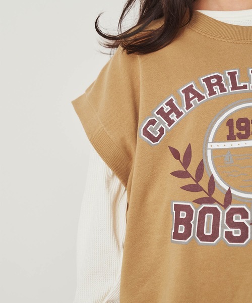 ＆yam（アンドヤム）の「USA裏毛オーバーサイズサイドスリットカレッジロングベスト（ベスト・キッズ・ホワイト/ブラック/ブルー/ベージュ・130-140cm/150-160cm/140-150cm/120-130cm/110-120cm）」の22枚目の写真