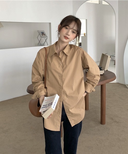 HALEY PESCA（ヘーリーペスカ）の「HALEY PESCA/コットン ルーズ長袖カラーシャツ（シャツ/ブラウス・レディース・ホワイト/ブラック/ベージュ/ライトブルー/パープル/グリーン/ブルー/イエロー/ピンク/レッド/ブルー系その他・FREE）」の3枚目の写真