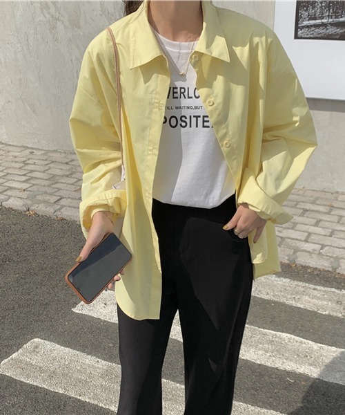 HALEY PESCA（ヘーリーペスカ）の「HALEY PESCA/コットン ルーズ長袖カラーシャツ（シャツ/ブラウス・レディース・ホワイト/ブラック/ベージュ/ライトブルー/パープル/グリーン/ブルー/イエロー/ピンク/レッド/ブルー系その他・FREE）」の9枚目の写真