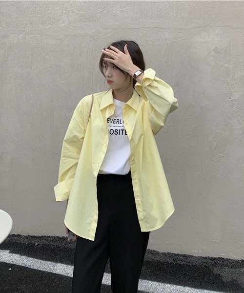 HALEY PESCA（ヘーリーペスカ）の「HALEY PESCA/コットン ルーズ長袖カラーシャツ（シャツ/ブラウス・レディース・ホワイト/ブラック/ベージュ/ライトブルー/パープル/グリーン/ブルー/イエロー/ピンク/レッド/ブルー系その他・FREE）」の18枚目の写真