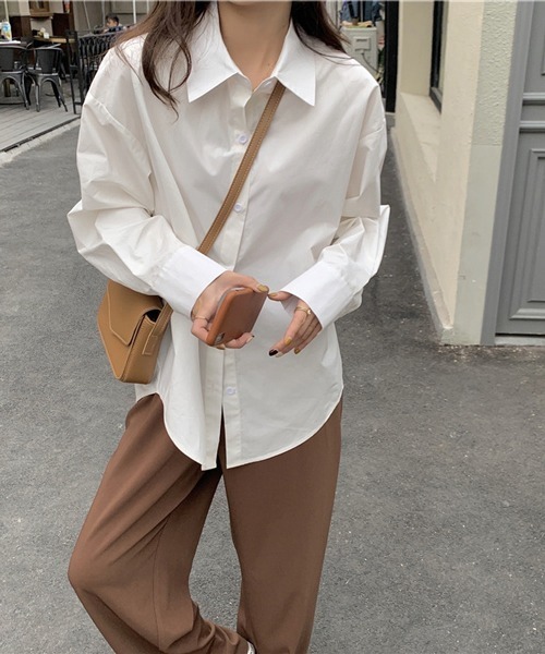 HALEY PESCA（ヘーリーペスカ）の「HALEY PESCA/コットン ルーズ長袖カラーシャツ（シャツ/ブラウス・レディース・ホワイト/ブラック/ベージュ/ライトブルー/パープル/グリーン/ブルー/イエロー/ピンク/レッド/ブルー系その他・FREE）」の16枚目の写真