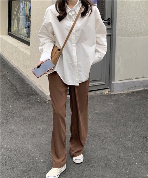 HALEY PESCA（ヘーリーペスカ）の「HALEY PESCA/コットン ルーズ長袖カラーシャツ（シャツ/ブラウス・レディース・ホワイト/ブラック/ベージュ/ライトブルー/パープル/グリーン/ブルー/イエロー/ピンク/レッド/ブルー系その他・FREE）」の12枚目の写真