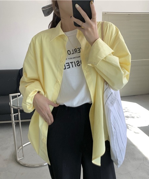 HALEY PESCA（ヘーリーペスカ）の「HALEY PESCA/コットン ルーズ長袖カラーシャツ（シャツ/ブラウス・レディース・ホワイト/ブラック/ベージュ/ライトブルー/パープル/グリーン/ブルー/イエロー/ピンク/レッド/ブルー系その他・FREE）」の19枚目の写真