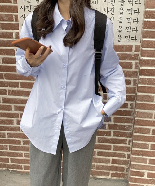 HALEY PESCA（ヘーリーペスカ）の「HALEY PESCA/コットン ルーズ長袖カラーシャツ（シャツ/ブラウス・レディース・ホワイト/ブラック/ベージュ/ライトブルー/パープル/グリーン/ブルー/イエロー/ピンク/レッド/ブルー系その他・FREE）」の21枚目の写真