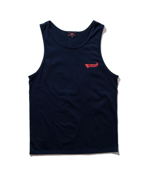 ROTAR(ローター)の「Ribbon LOGO 1p Tank ワンポイント ロゴ タンクトップ(タンクトップ・メンズ・ホワイト/ブラック/ネイビー・MEDIUM/LARGE/X-LARGE)」の1枚目の写真