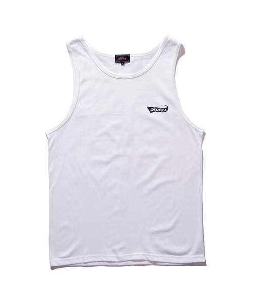 ROTAR(ローター)の「Ribbon LOGO 1p Tank ワンポイント ロゴ タンクトップ(タンクトップ・メンズ・ホワイト/ブラック/ネイビー・MEDIUM/LARGE/X-LARGE)」の4枚目の写真