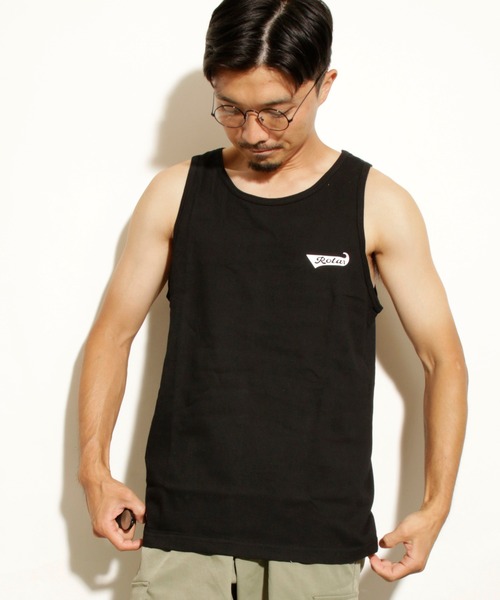 ROTAR(ローター)の「Ribbon LOGO 1p Tank ワンポイント ロゴ タンクトップ(タンクトップ・メンズ・ホワイト/ブラック/ネイビー・MEDIUM/LARGE/X-LARGE)」の13枚目の写真