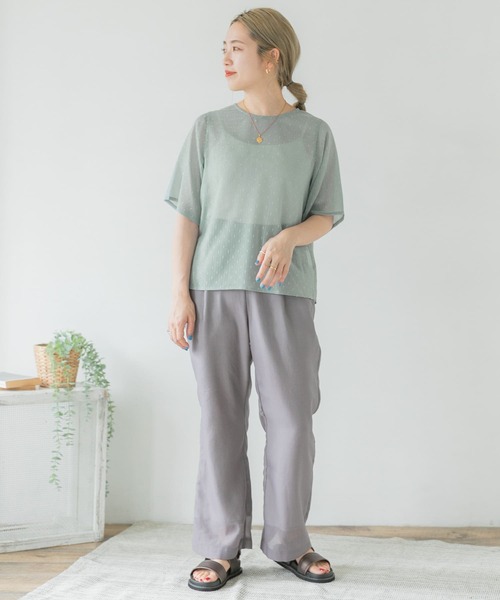 ITEMS URBANRESEARCH（アイテムズ アーバンリサーチ）の「セットシアーブラウス（シャツ/ブラウス・レディース・ブラック/グレー系その他/アイボリー・FREE）」の7枚目の写真