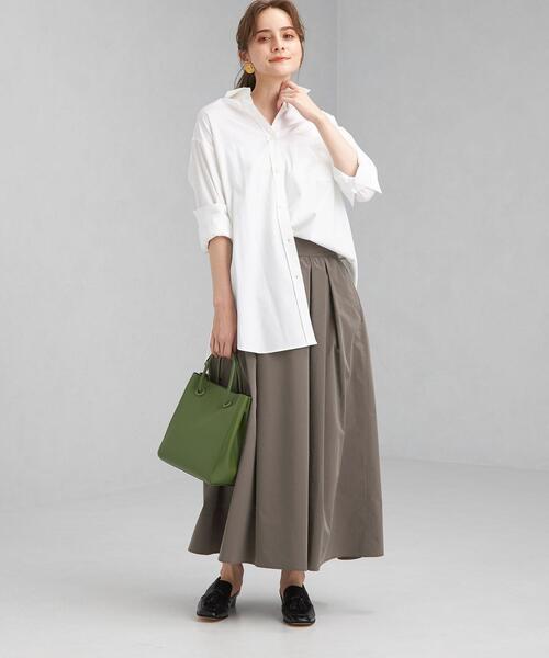 green label relaxing(グリーンレーベルリラクシング)の「メモリー ピーチ ギャザー スカート(スカート・レディース・ピンク/モカ・38/36)」の14枚目の写真