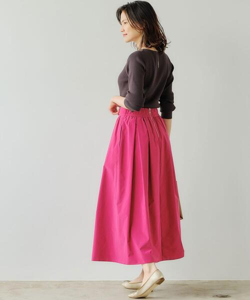 green label relaxing(グリーンレーベルリラクシング)の「メモリー ピーチ ギャザー スカート(スカート・レディース・ピンク/モカ・38/36)」の17枚目の写真