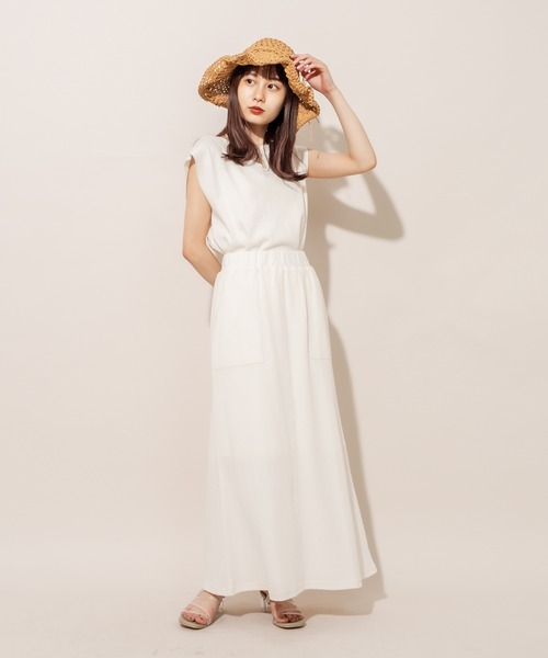 mline（エムライン）の「[mline] WEB限定 ワッフルマーメイドスカート（スカート・レディース・アイボリー/ベージュ/イエロー・FREE）」の4枚目の写真