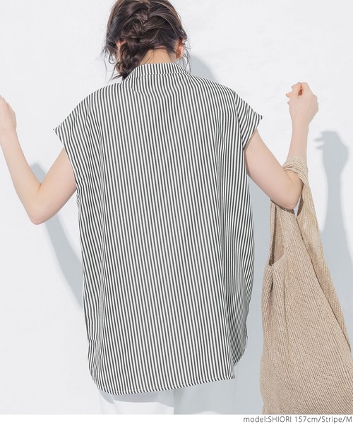 ストライプノースリーブトップス（シャツ/ブラウス）｜coca（coca