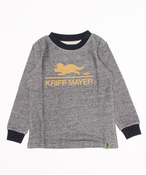 KRIFF MAYER Kid's Collection（クリフメイヤーキッズコレクション）の「ウラふわダイナソークルー（スウェット・キッズ・ネイビー/ブラウン/グレー/カーキ・130/150/170/120/140/160）」の4枚目の写真