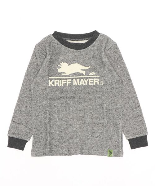 KRIFF MAYER Kid's Collection（クリフメイヤーキッズコレクション）の「ウラふわダイナソークルー（スウェット・キッズ・ネイビー/ブラウン/グレー/カーキ・130/150/170/120/140/160）」の2枚目の写真