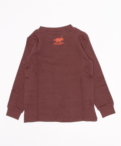 KRIFF MAYER Kid's Collection（クリフメイヤーキッズコレクション）の「ウラふわダイナソークルー（スウェット・キッズ・ネイビー/ブラウン/グレー/カーキ・130/150/170/120/140/160）」の5枚目の写真