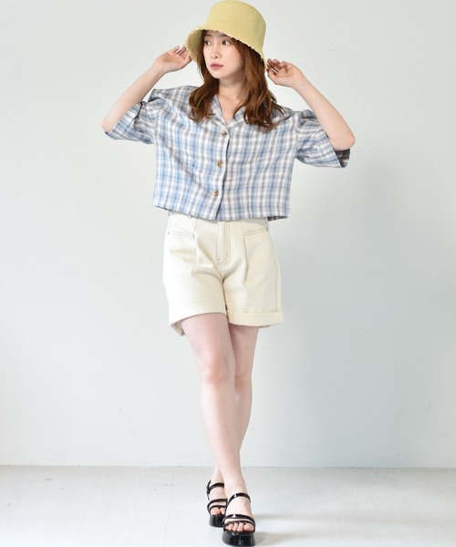 ems excite（エムズエキサイト）の「アソート開襟シャツ（シャツ/ブラウス・レディース・オレンジ/アイボリー/ブルー系その他・FREE）」の7枚目の写真