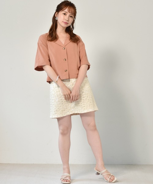 ems excite（エムズエキサイト）の「アソート開襟シャツ（シャツ/ブラウス・レディース・オレンジ/アイボリー/ブルー系その他・FREE）」の9枚目の写真