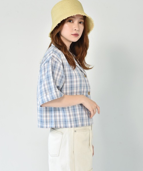 ems excite（エムズエキサイト）の「アソート開襟シャツ（シャツ/ブラウス・レディース・オレンジ/アイボリー/ブルー系その他・FREE）」の12枚目の写真