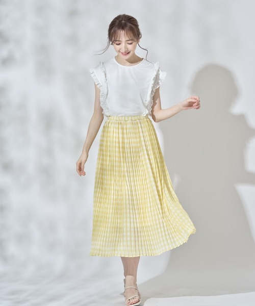 tocco closet（トッコ　クローゼット）の「吸水速乾フリル付きＴシャツ（Tシャツ/カットソー・レディース・ブラック/オフホワイト/グレイッシュベージュ・M）」の6枚目の写真