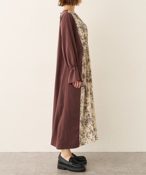 Lui's(ルイス)の「フラワープリント切替ワンピース(ワンピース・レディース・ブラウン/ネイビー・FREE)」の8枚目の写真