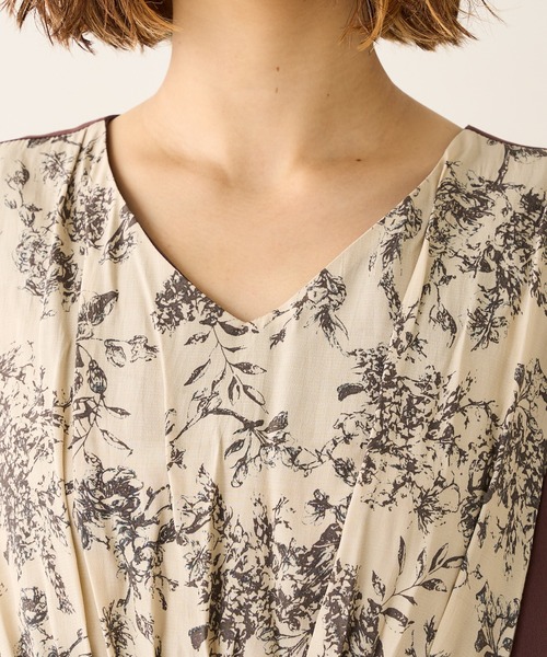 Lui's(ルイス)の「フラワープリント切替ワンピース(ワンピース・レディース・ブラウン/ネイビー・FREE)」の9枚目の写真