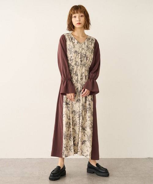 Lui's(ルイス)の「フラワープリント切替ワンピース(ワンピース・レディース・ブラウン/ネイビー・FREE)」の13枚目の写真
