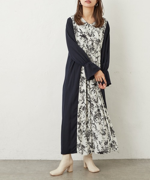 Lui's(ルイス)の「フラワープリント切替ワンピース(ワンピース・レディース・ブラウン/ネイビー・FREE)」の14枚目の写真