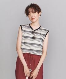 BEAUTY&YOUTH UNITED ARROWS | BY 麻マルチボーダーノースリーブ カットソー(Tシャツ/カットソー)