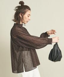 BEAUTY&YOUTH UNITED ARROWS | BY ドットボリュームハイネックブラウス -ウォッシャブル- ∴(シャツ/ブラウス)