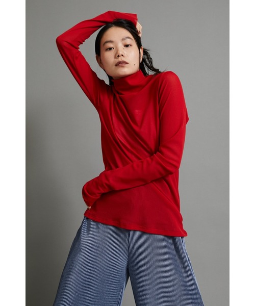 HeRIN.CYE（ヘリンドットサイ）の「Mesh inner tops（Tシャツ/カットソー・レディース・レッド/ネイビー/ライトグリーン/ターコイズブルー/オフホワイト/オレンジ/グリーン/ベージュ/ブラック・FREE）」の8枚目の写真