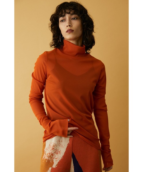 HeRIN.CYE（ヘリンドットサイ）の「Mesh inner tops（Tシャツ/カットソー・レディース・レッド/ネイビー/ライトグリーン/ターコイズブルー/オフホワイト/オレンジ/グリーン/ベージュ/ブラック・FREE）」の9枚目の写真