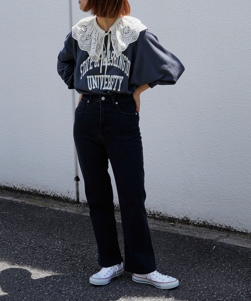 CIAOPANIC TYPY（チャオパニックティピー）の「ヴィンテージカラーカレッジスウェット（スウェット・レディース・チャコールグレー/グレー/オフホワイト/オレンジ/グリーン・ONE SIZE）」の17枚目の写真