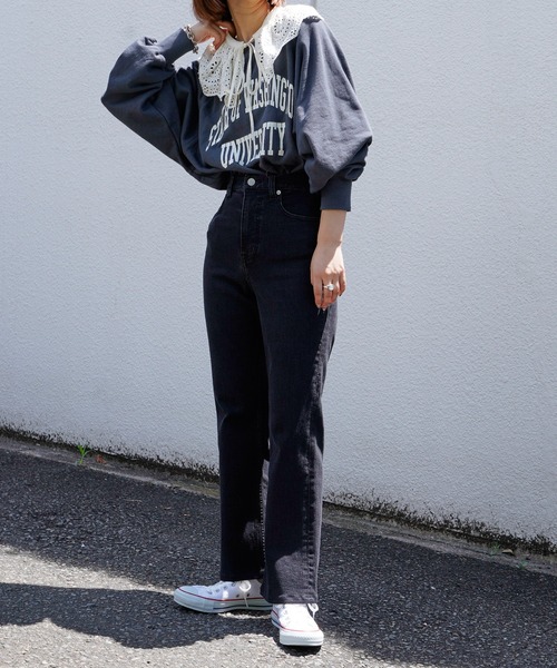 CIAOPANIC TYPY（チャオパニックティピー）の「ヴィンテージカラーカレッジスウェット（スウェット・レディース・チャコールグレー/グレー/オフホワイト/オレンジ/グリーン・ONE SIZE）」の20枚目の写真