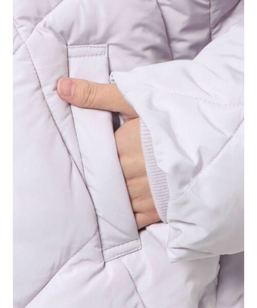 MERCURYDUO（マーキュリーデュオ）の「2WAY中綿フーテッドキルティングショートコート（ブルゾン・レディース・アイボリー/ブラック/ラベンダー/ブラウン・FREE）」の11枚目の写真