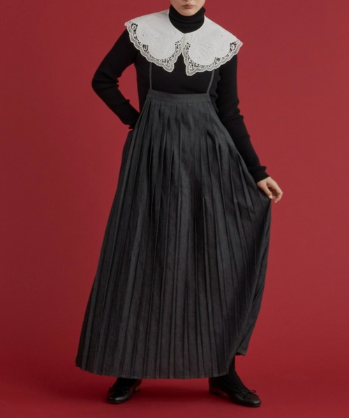 Libra Cue（リブラ キュー）の「2wayデニムプリーツキャミワンピース（デニムスカート・レディース・ブラック/ネイビー・FREE）」の11枚目の写真