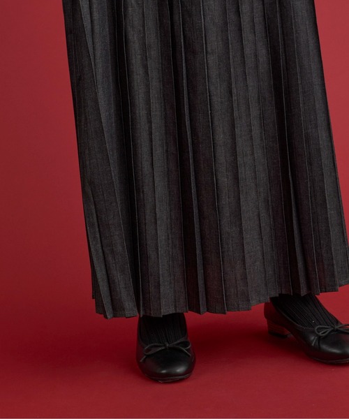 Libra Cue（リブラ キュー）の「2wayデニムプリーツキャミワンピース（デニムスカート・レディース・ブラック/ネイビー・FREE）」の19枚目の写真