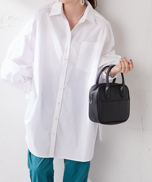 DISCOAT（ディスコート）の「ブロードビッグシャツ（シャツ/ブラウス・レディース・ピンク/グリーン/ホワイト/イエロー・FREE）」の2枚目の写真