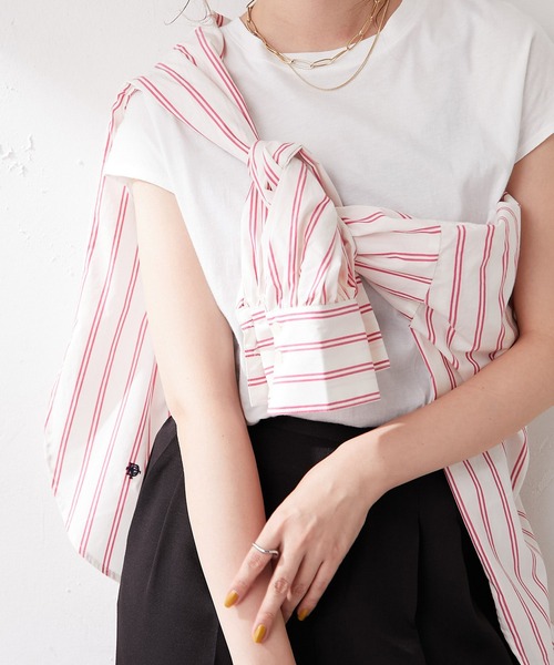 DISCOAT（ディスコート）の「ブロードビッグシャツ（シャツ/ブラウス・レディース・ピンク/グリーン/ホワイト/イエロー・FREE）」の4枚目の写真