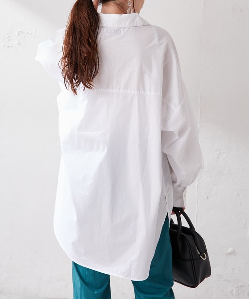 DISCOAT（ディスコート）の「ブロードビッグシャツ（シャツ/ブラウス・レディース・ピンク/グリーン/ホワイト/イエロー・FREE）」の5枚目の写真