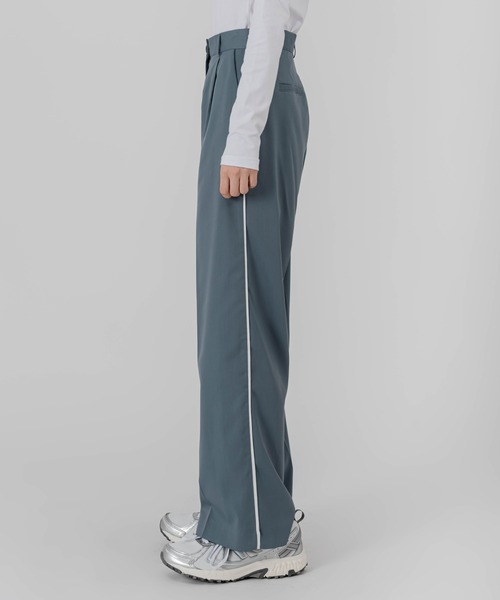FOLLOWIN（フォロウィン）の「[FLW MADE]ハイウエストサイドラインワイドスラックス（スラックス・レディース・ブラック/ベージュ/グレー/ブルー・SMALL/MEDIUM）」の8枚目の写真