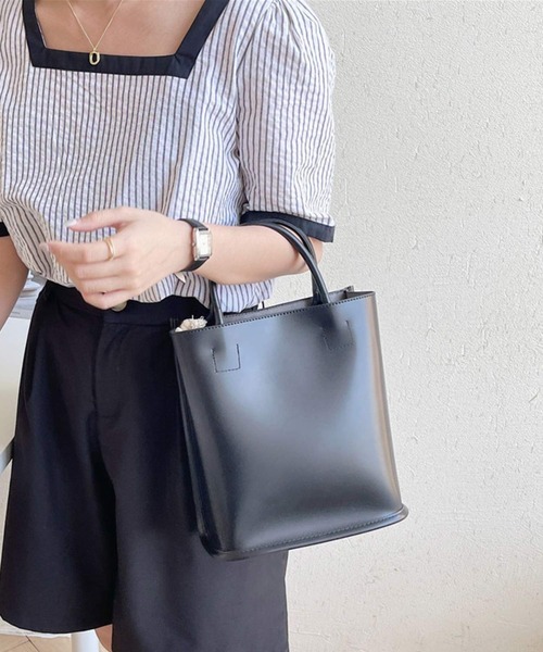 shopnikoniko（ショップニコニコ）の「巾着付き ハンドバッグ（ハンドバッグ・レディース・ベージュ/ブラック/ブラウン/ホワイト/ワイン・フリー）」の9枚目の写真
