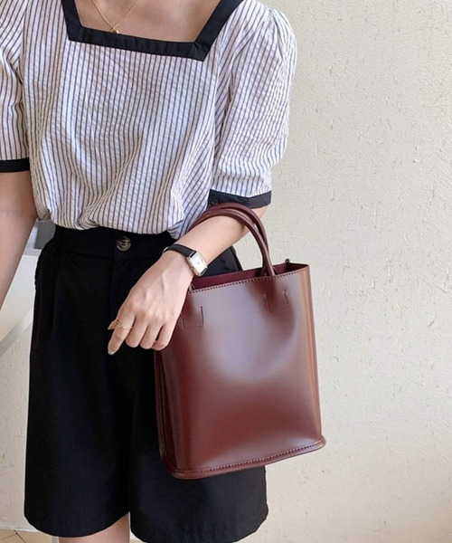 shopnikoniko（ショップニコニコ）の「巾着付き ハンドバッグ（ハンドバッグ・レディース・ベージュ/ブラック/ブラウン/ホワイト/ワイン・フリー）」の14枚目の写真