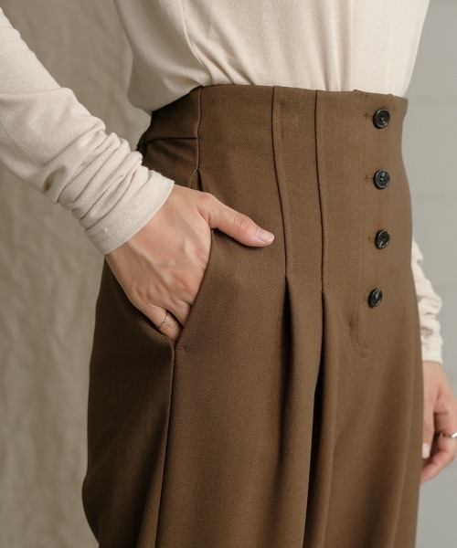 Bab（バブ）の「【WEB限定】ボタンフライストレートパンツ / セットアップ（その他パンツ・レディース・ベージュ/ブラウン/カーキ・S）」の8枚目の写真