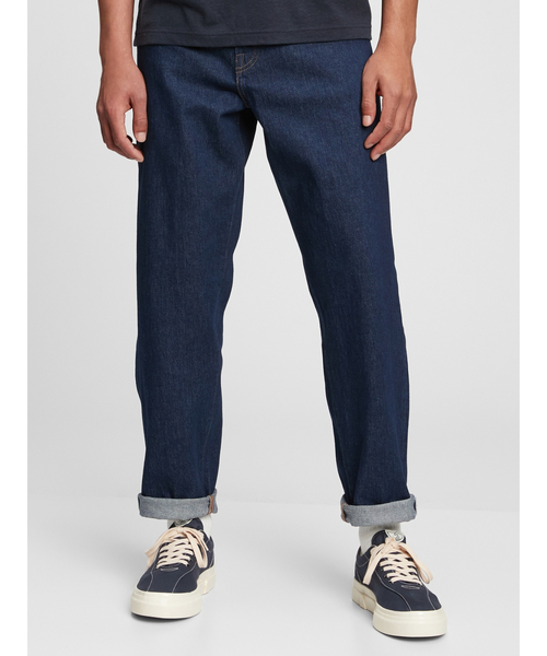 GAP（ギャップ）の「Gapflex ウォッシュウェル(TM) リラックステーパードデニム（デニムパンツ・メンズ・インディゴブルー・32W 30L/30W 30L/31W 30L/28W 30L/29W 30L/32W 32L/33W 32L/36W 32L/34W 32L/31W 32L）」の3枚目の写真